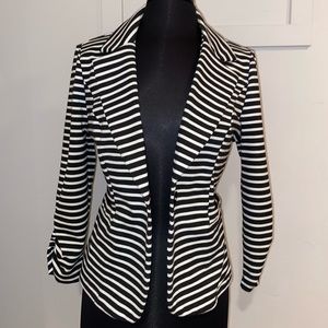 Black and white striped blazer